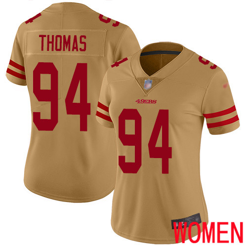 San Francisco 49ers Limited Gold Women Solomon Thomas NFL Jersey 94 Inverted Legend